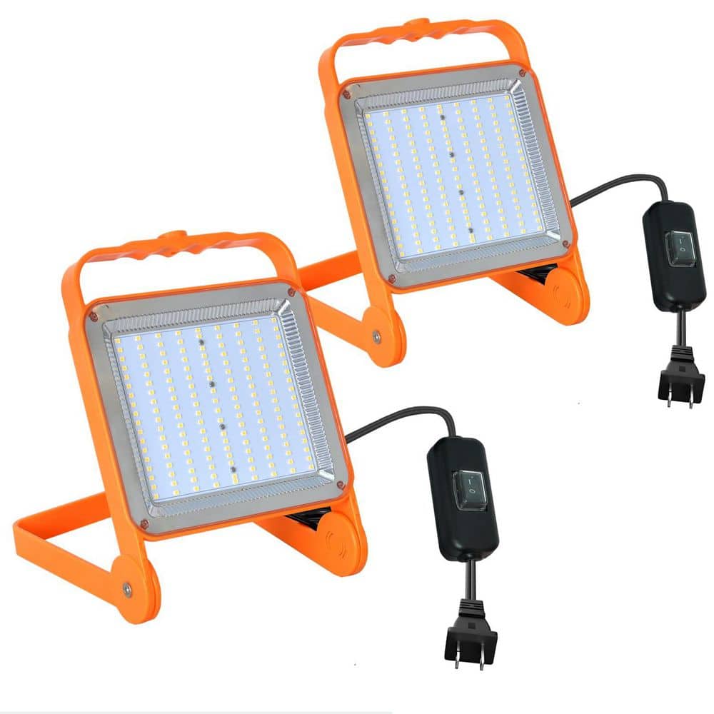 2-Pack 120V 50W Super Bright LED Work Light,10ft Heavy Duty Cord, Adjustable Flood Lights for Garage, Construction Site price history on PriceWatchPro