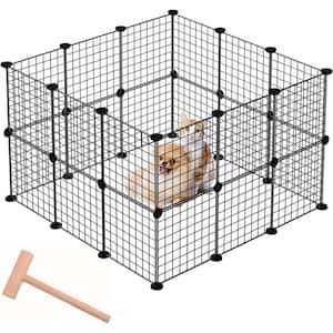 Puppy Playpen 24 Panels Metal Wire Dog Fence Portable Small Animal Fencing