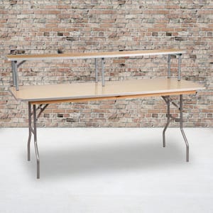 Amara 72 in. x 12 in. x 12 in. Birchwood Bar Top Riser, Wooden Foldable and Portable Riser for Event and Bar Tables