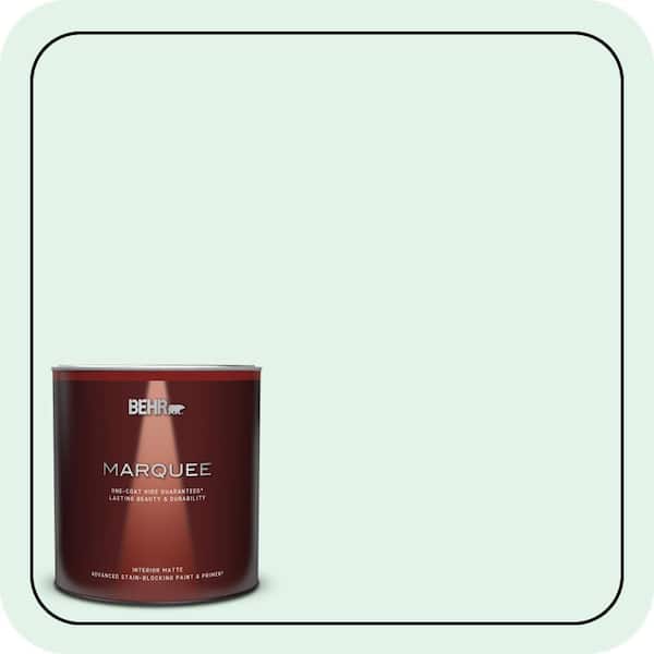 BEHR MARQUEE 1 qt. #480C-1 Light Mint Matte Interior Paint & Primer