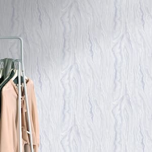 ELLE Decoration Collection Silver/Grey/Cream Marble Effect Vinyl on Non-Woven Non-Pasted Wallpaper Roll(Covers 57 sq.ft)