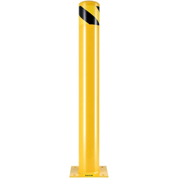 36 in. H x 4.5 in. Dia Safety Bollard Yellow Steel Safety Barrier with 4-Free Anchor Bolts for Traffic-Sensitive Area