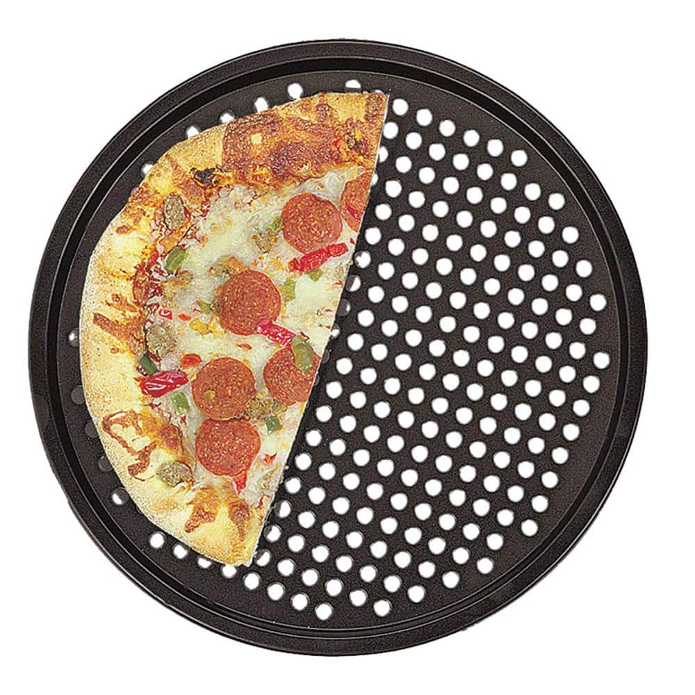 Fox Run 14.5" Perforated Carbon Steel Pizza Pans, Set of 2