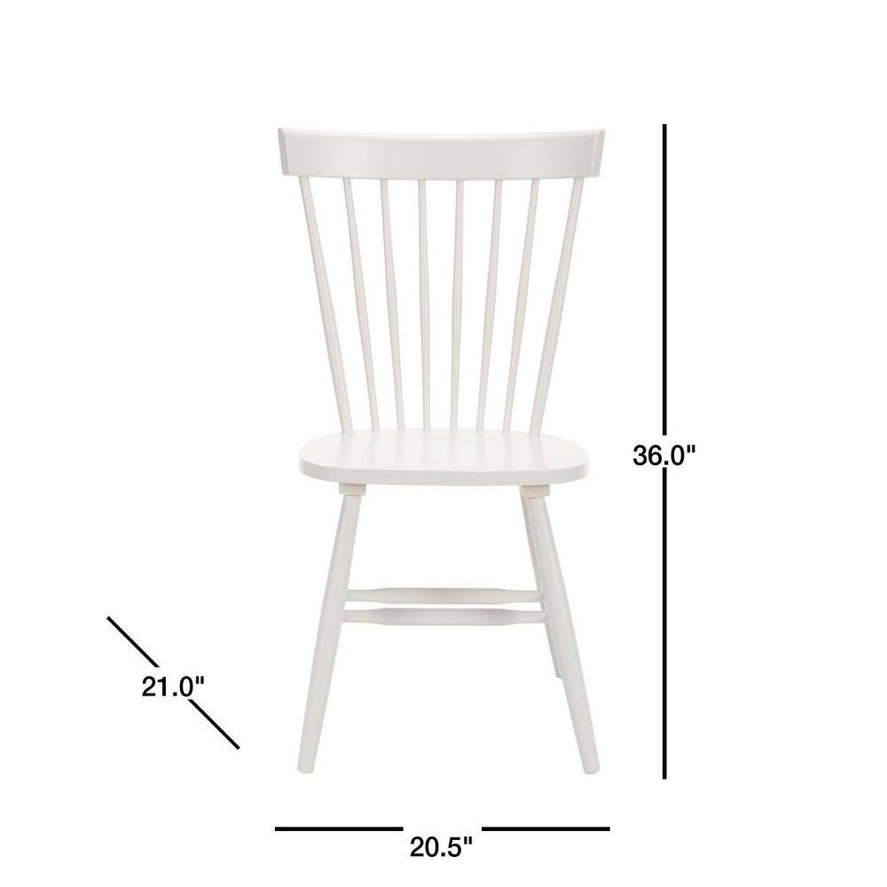 Off-White Oak Windsor Slat Back Side Chair Set