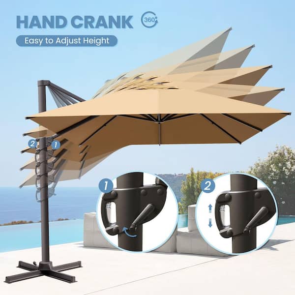 4 piece patio umbrella base 4 Pcs Patio Cantilever Offset Umbrella Weights Base Plate Set
