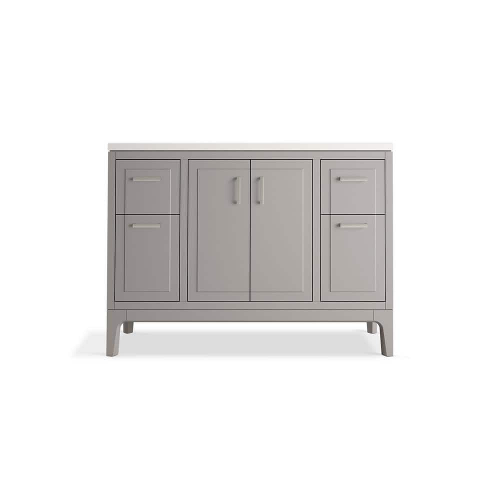 Seer 48" Mohair Gray Single Sink Freestanding Vanity with Quartz Top