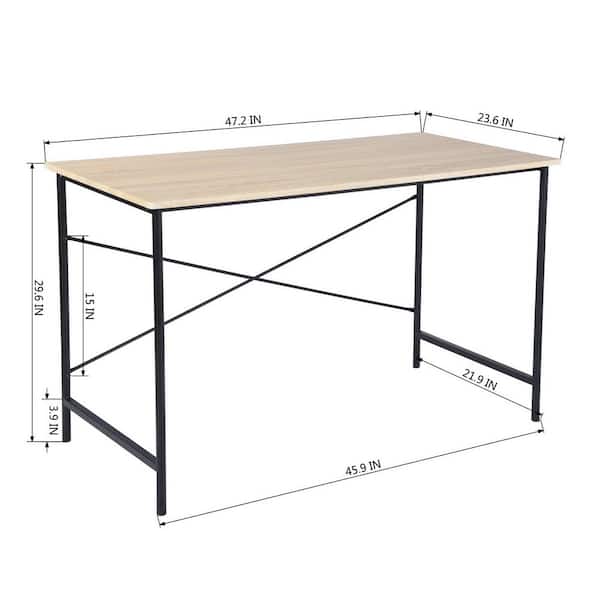Homy Casa 47.2 in. Rectangular Oak Wood Color Industrial