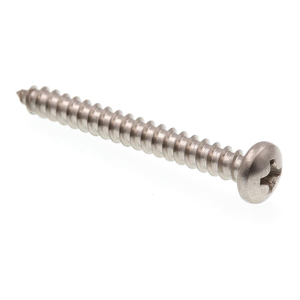 Prime-Line #8 X 1-1/2 in. Grade 18-8 Stainless Steel Phillips Drive Pan Head Self-Tapping Sheet Metal Screws (100-Pack)
