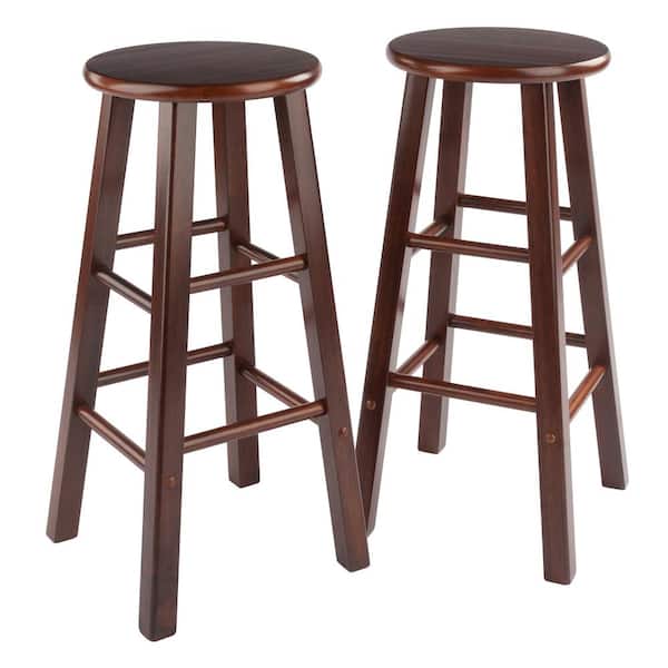 WINSOME WOOD Element 29 in. H Walnut Bar Stool Set (2-Pieces)