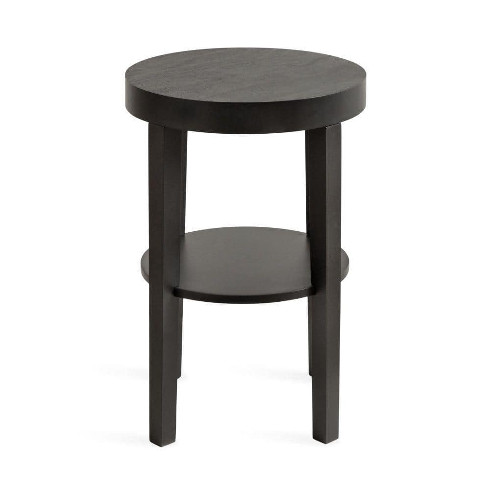 Talcott 16 in. Black Round Solid Wood End Table - thumbnail 7