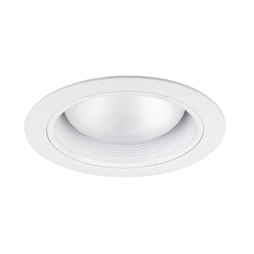 White 6-Inch Airtight Aluminum Recessed Cone Baffle Trim