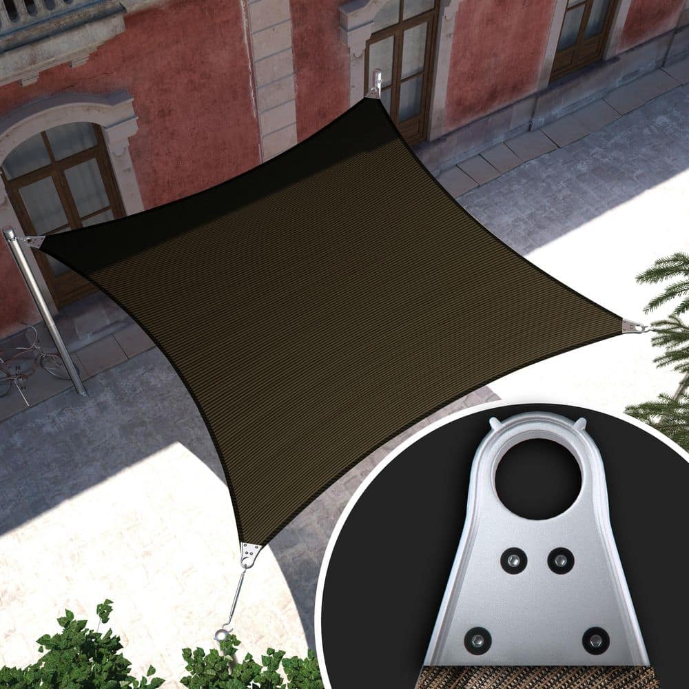 Super Ring 22 ft. x 22 ft. Sun Shade Sail with Hardware Kit-Brown price history on PriceWatchPro