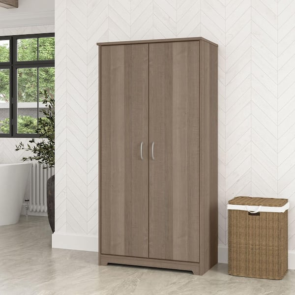Bush Furniture Cabot Ash Gray 60.94 in. Accent Storage Cabinet with Doors