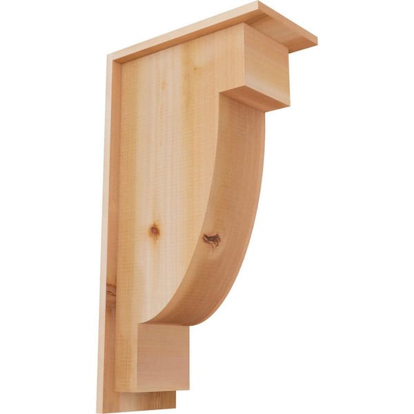 Ekena Millwork 7-1/2 in. x 14 in. x 26 in. Western Red Cedar Del Alpine Smooth Corbel with Backplate