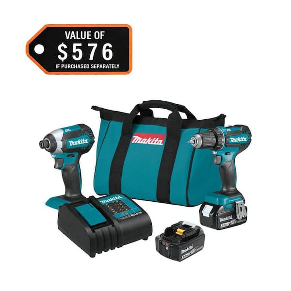 18V LXT Lithium-ion Brushless Cordless 2-Piece Combo Kit 3.0Ah Driver-Drill/ Impact Driver