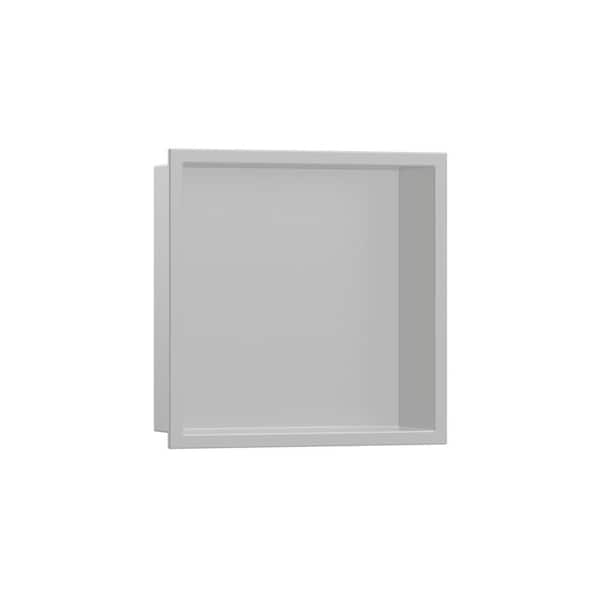 XtraStoris Original 15 in. W x 15 in. H x 4 in. D Stainless Steel Shower Niche in Concrete Grey
