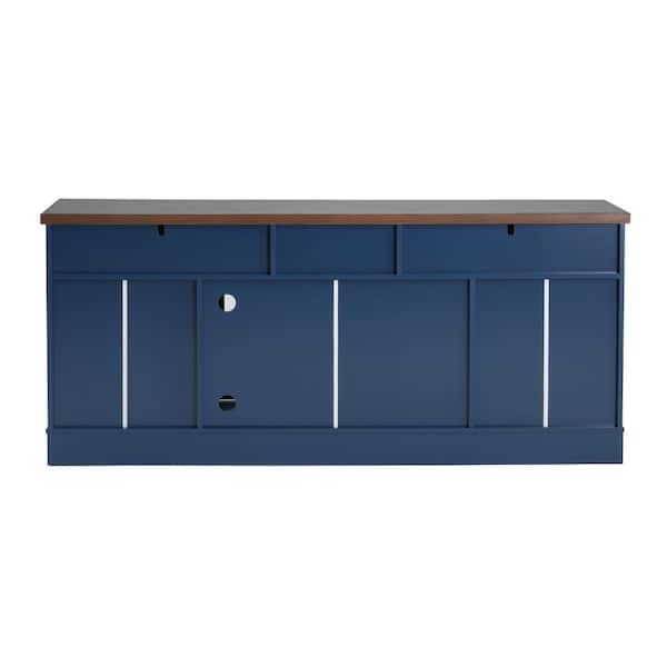 CHRISTOPHER KNIGHT HOME Quincy Modern Blue TV Stand Entertainment
