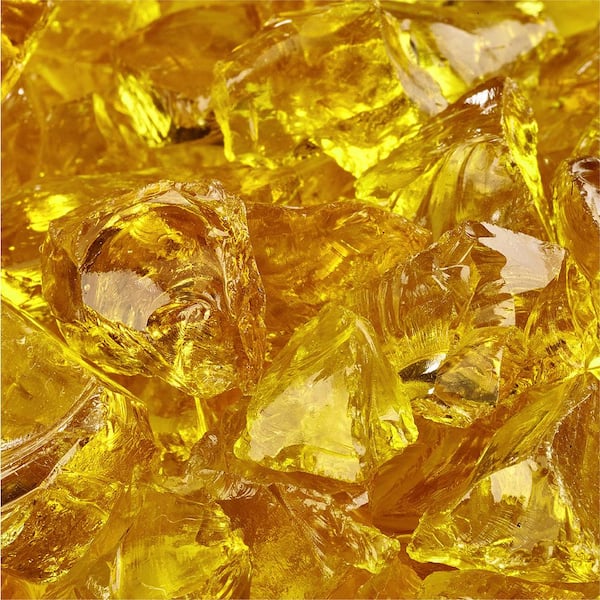 Fire Pit Essentials 10 lbs. of Sunflower Yellow 1/2 in. to 3/4 in. Crushed Fire Glass
