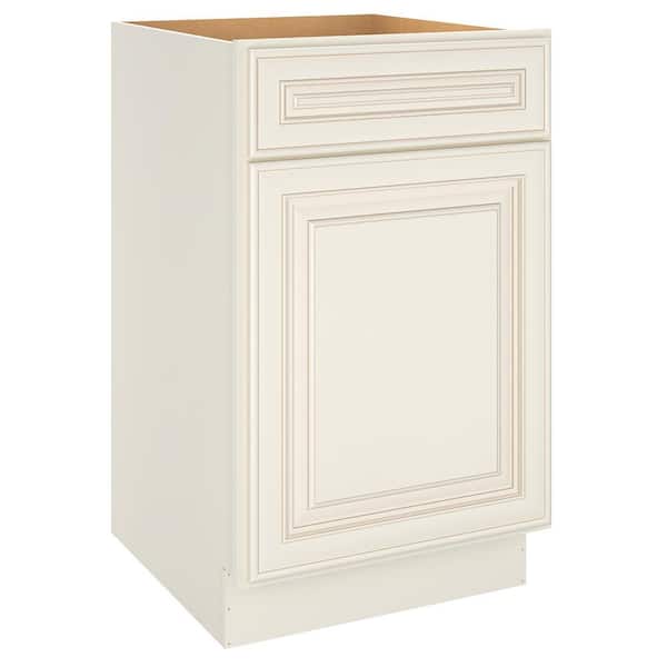 HOMEIBRO 21 in. W. x 24 in. D x 34.5 in. H in Cameo White Plywood Ready to Assemble Base Kitchen Cabinet with 1-Drawer 1-Door