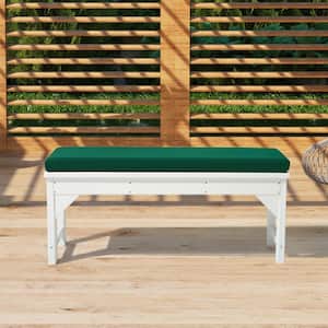FadingFree Green Rectangle Outdoor Patio Bench Cushion 39.5 in. x 18.5 in. x 2.5 in.