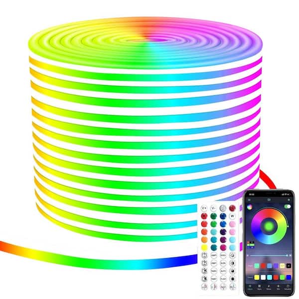 50 ft. Multi-Color Plug-in Integrated LED Rope light RGB with Remote Control