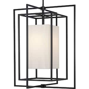 Jeffrey Alan Marks Point Dume Shadmore Collection Hardwired 1-Light Matte Black 31.25 in. LED Outdoor Lantern Sconce