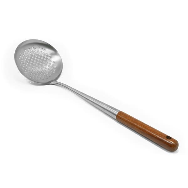 Large Wooden Spoon and Strainer Spoon