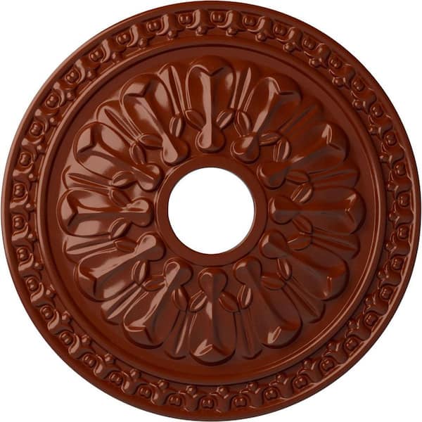 Ekena Millwork 1-3/8 in. x 18 in. x 18 in. Polyurethane Warsaw Ceiling Medallion, Firebrick