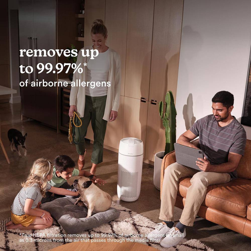 White True HEPA Tower Air Purifier with UV-C Light