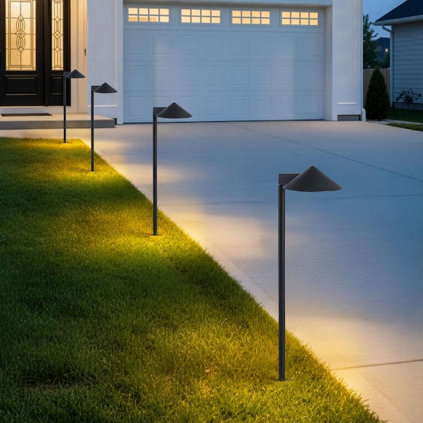 Laplusbelle 35 in. Low Voltage Black Aluminum Hardwired Integrated