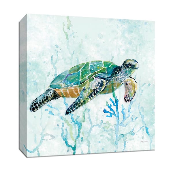 PTM Images 15 in. x 15 in. ''Sea Turtle Swim I'' Canvas Wall Art 9 ...