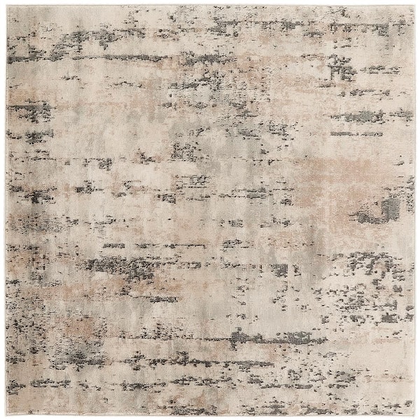 Concerto Beige Grey 5 ft. x 5 ft. Abstract Contemporary Square Area Rug