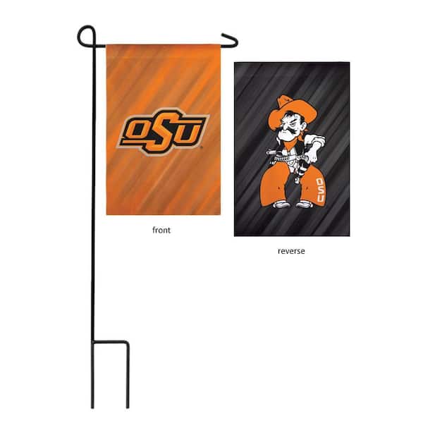 1 ft. x 1-1/2 ft. Oklahoma State University 2-Sided Garden Flag with 3-2/3 ft. Metal Flagpole
