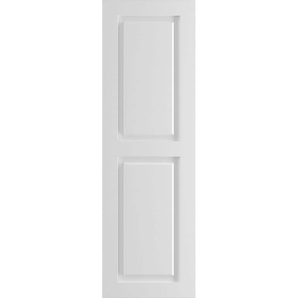 Ekena Millwork 12" x 66" True Fit PVC Two Equal Raised Panel Shutters