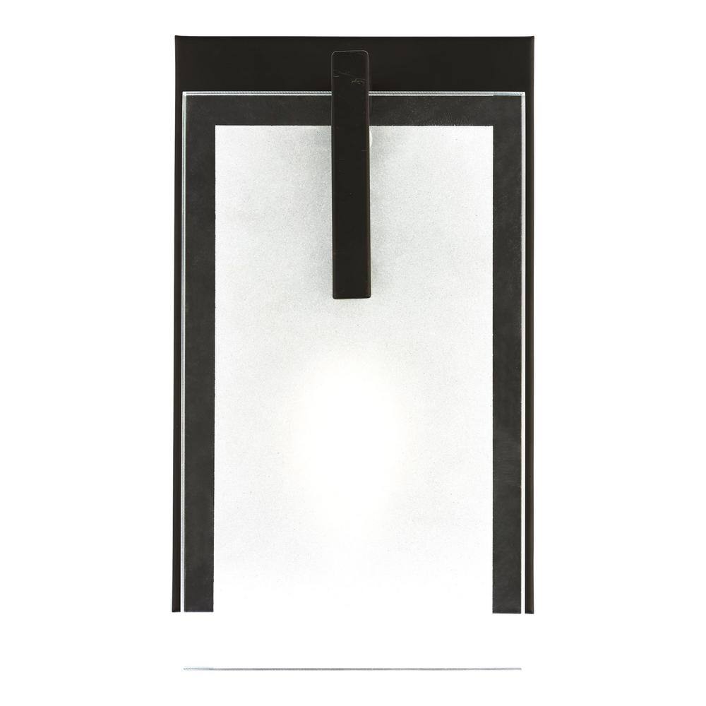 Midnight Black Outdoor Dimmable Wall Sconce with Clear Glass