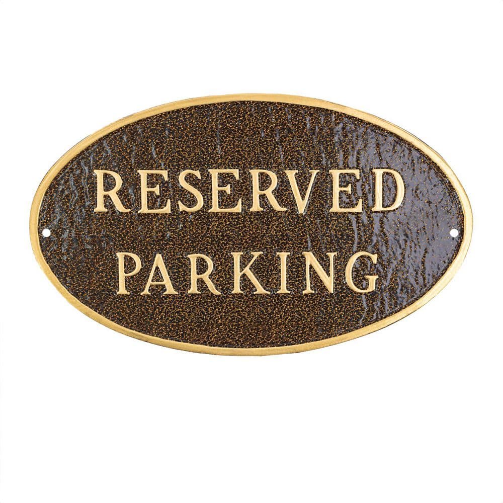 "8.5"" x 13"" Standard Oval Reserved Parking Statement Plaque Sign-Hammered Bronze" price history on PriceWatchPro