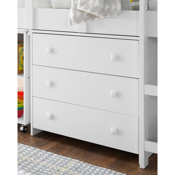 MAYKOOSH White Twin Loft Bed with Desk, Low Study Kids Loft Bed, Low Loft  Bed with Desk, Storage Cabinet, Ladder, Bookcase Shelf 24850 - The Home  Depot