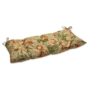 Tropical Rectangular Outdoor Bench Cushion in Beige