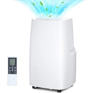 14,000 BTU Portable Air Conditioner Cools 700 Sq. Ft. with Dehumidifier and LCD Remote in White
