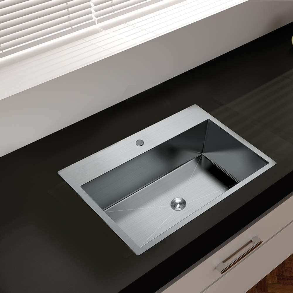 25 Inch Stainless Steel Single Bowl Drop-In Bar Sink