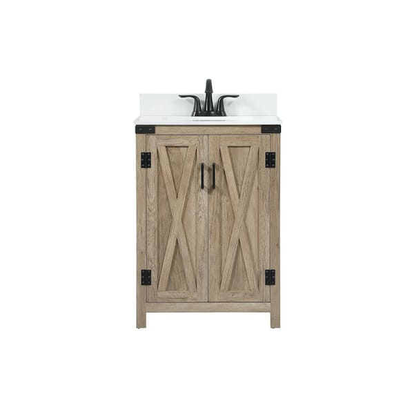 Unbranded Timeless Home 36 in. W x 19 in. D x 34 in. H Bath Vanity in Natural Oak with Ivory White Top