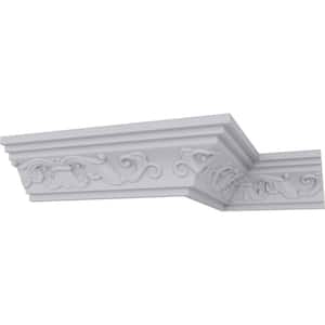 SAMPLE - 3 in. x 12 in. x 3 in. Polyurethane Quentin Crown Moulding