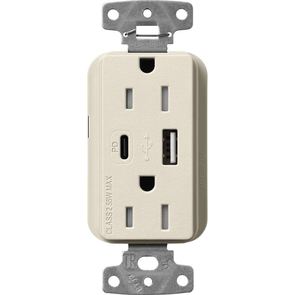 Claro 15 Amp Tamper Resistant USB Type A/C Duplex Receptacle, Decorator Style Outlet Satin Finish, SCR-15-ACTR-PM, Beige price history on PriceWatchPro