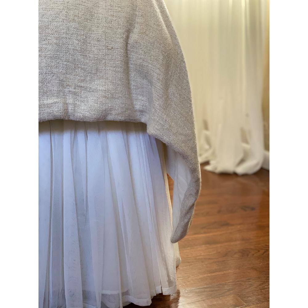 Off-White Polyester King Split Corner Bed Skirt