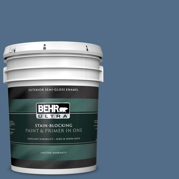 BEHR ULTRA 5 gal. #UL240-20 Sausalito Port Semi-Gloss Enamel Exterior Paint and Primer in One