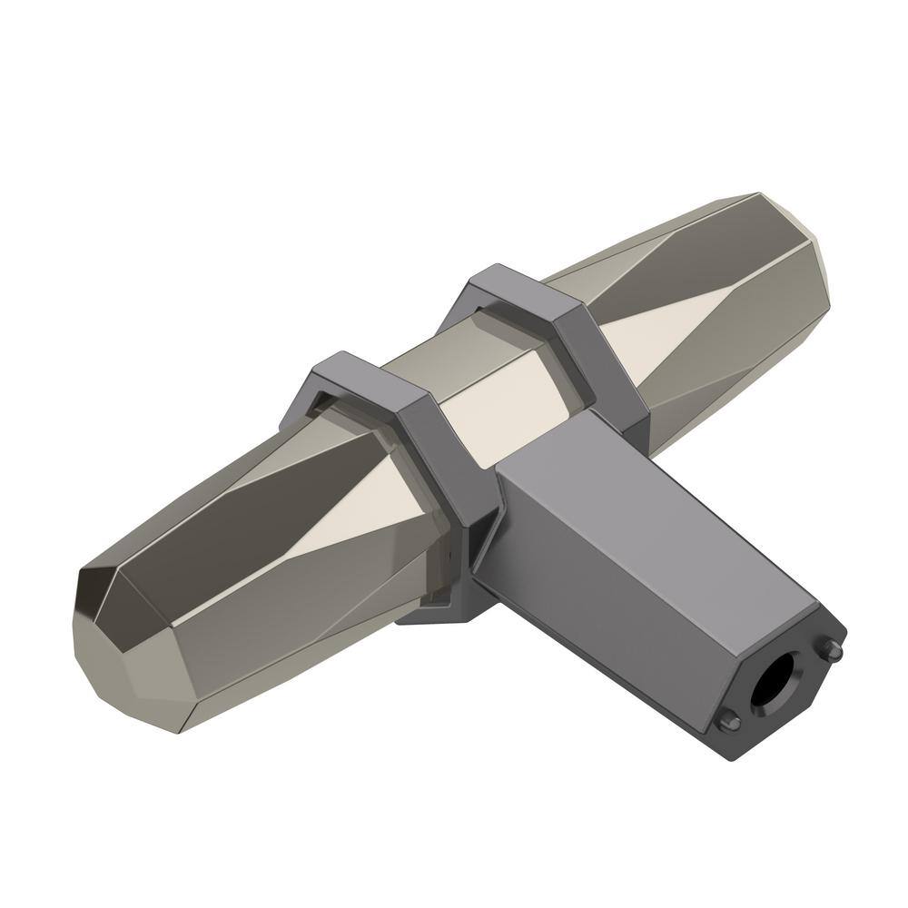 Modern Polished Nickel and Black Chrome T-Handle Cabinet Knob