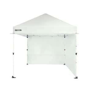 Pro 10 ft. x 10 ft. White Single Awning Panel and Double Sidewall Pop-Up Canopy