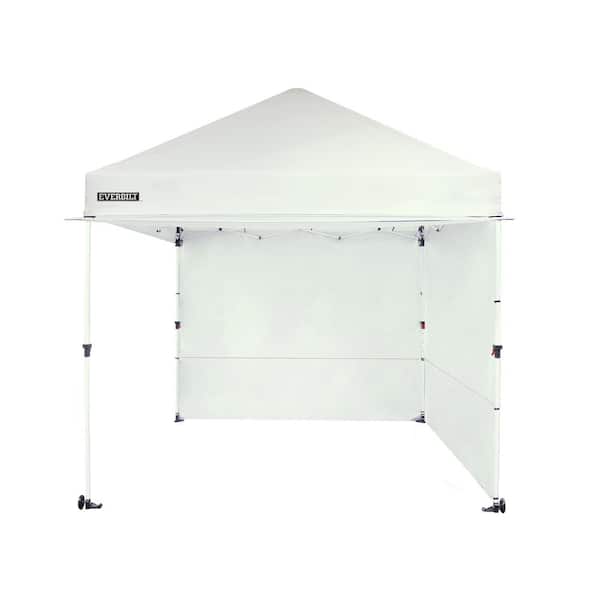Everbilt Pro 10 ft. x 10 ft. White Single Awning Panel and Double Sidewall Pop-Up Canopy