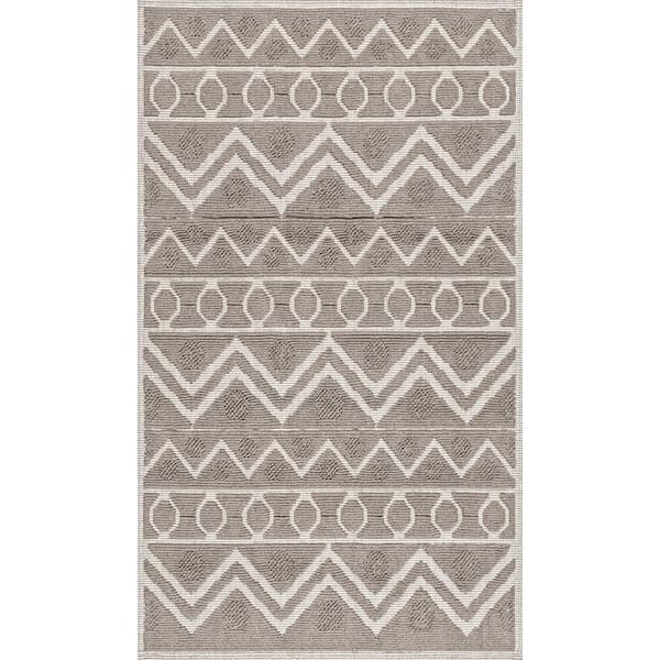 nuLOOM Easton Textured Tribal Beige 1 ft. 5 in. x 2 ft. Indoor Bath Mat