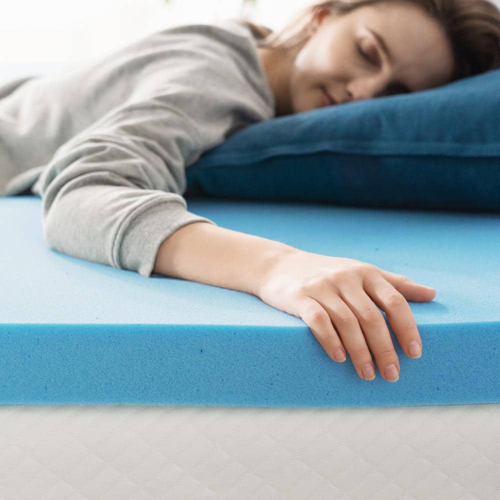 2 in. Medium No Pocket Gel Memory Foam Queen Mattress Topper